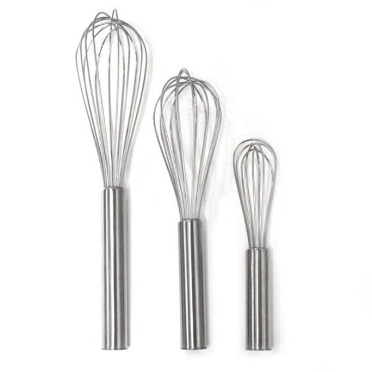 Norpro 3pc Stainless Steel Professional Balloon Wire Mixing Whisks - 6" 8" & 10"